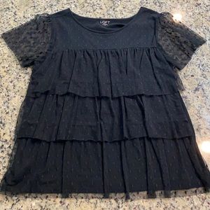 Black Ruffle Loft Top